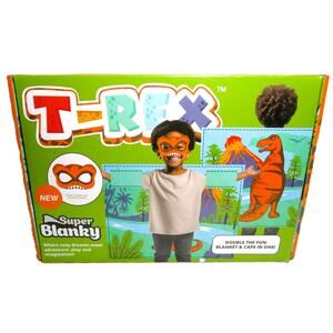 Moon Sonder T‑Rex Super Blanky Kids Dinosaur Blanket + Mask 50" x 40"